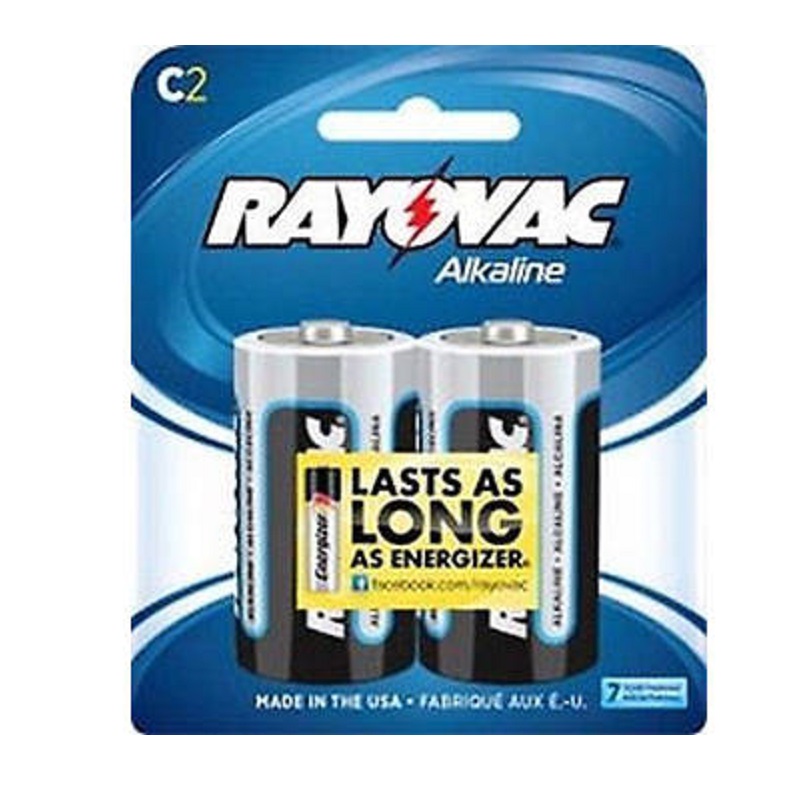 Rayovac Alkaline Mercury Free C Batteries in 2 pack